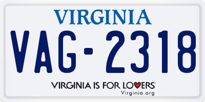 VA license plate VAG2318