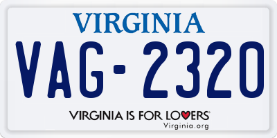VA license plate VAG2320