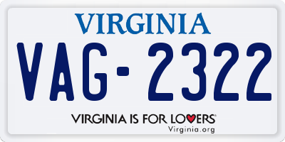 VA license plate VAG2322