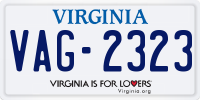 VA license plate VAG2323