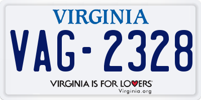 VA license plate VAG2328