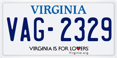 VA license plate VAG2329