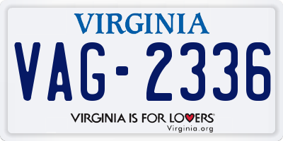 VA license plate VAG2336