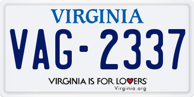 VA license plate VAG2337