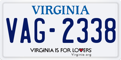 VA license plate VAG2338
