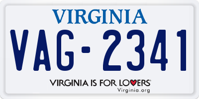 VA license plate VAG2341