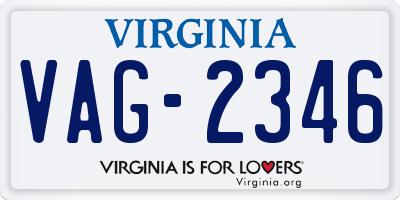 VA license plate VAG2346
