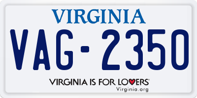 VA license plate VAG2350