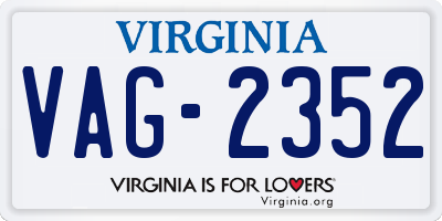 VA license plate VAG2352