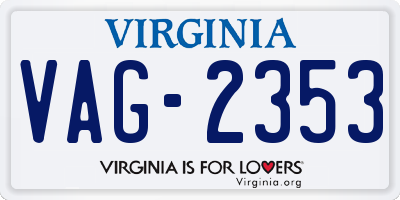 VA license plate VAG2353