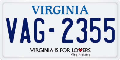 VA license plate VAG2355