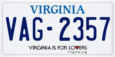VA license plate VAG2357