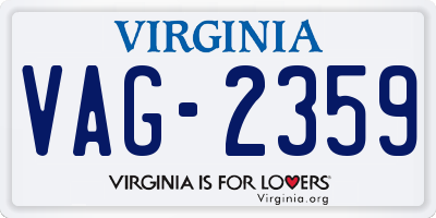 VA license plate VAG2359
