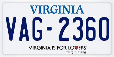 VA license plate VAG2360