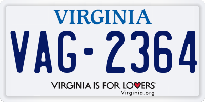 VA license plate VAG2364