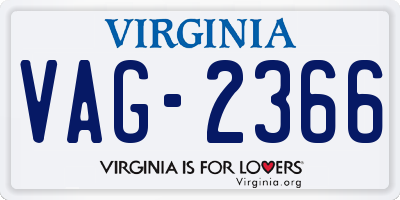 VA license plate VAG2366
