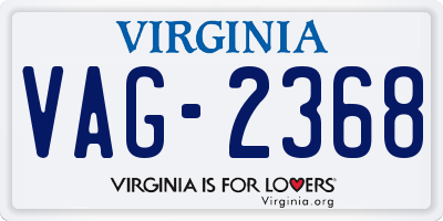 VA license plate VAG2368