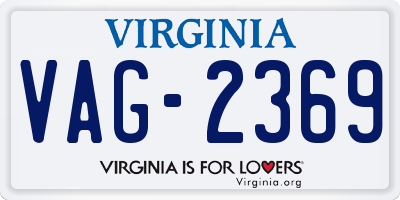 VA license plate VAG2369