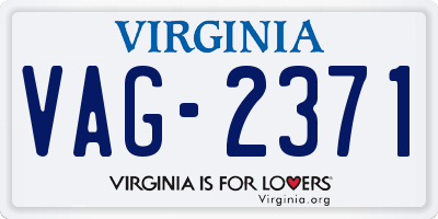 VA license plate VAG2371