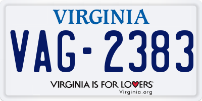 VA license plate VAG2383