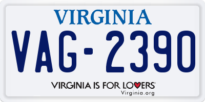VA license plate VAG2390