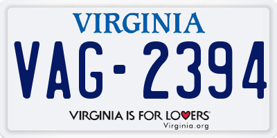 VA license plate VAG2394