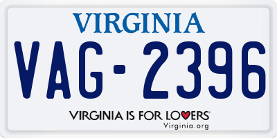 VA license plate VAG2396