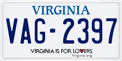 VA license plate VAG2397