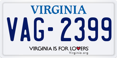 VA license plate VAG2399