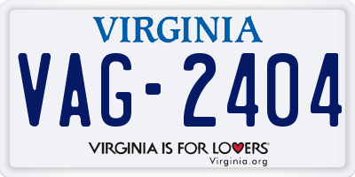 VA license plate VAG2404