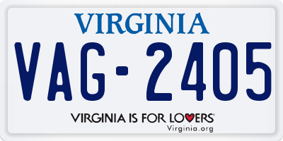 VA license plate VAG2405