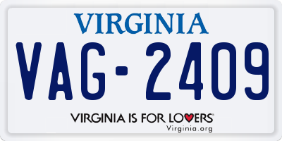 VA license plate VAG2409