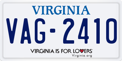 VA license plate VAG2410
