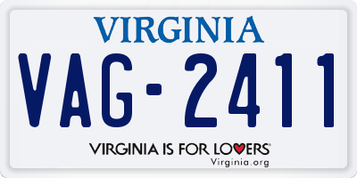 VA license plate VAG2411