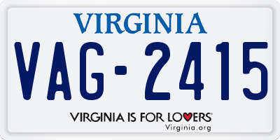 VA license plate VAG2415