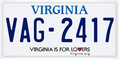 VA license plate VAG2417