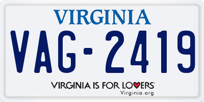 VA license plate VAG2419
