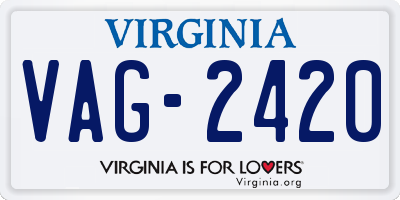 VA license plate VAG2420