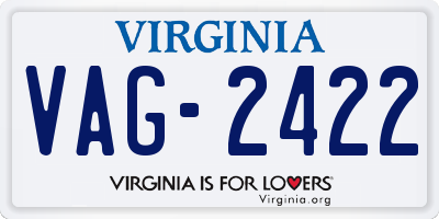 VA license plate VAG2422