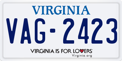 VA license plate VAG2423