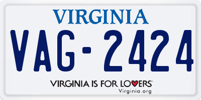 VA license plate VAG2424