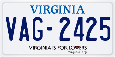 VA license plate VAG2425