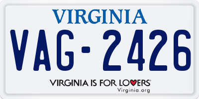 VA license plate VAG2426