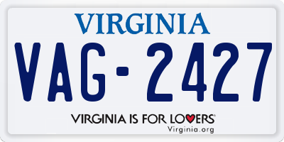 VA license plate VAG2427
