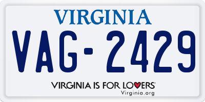 VA license plate VAG2429