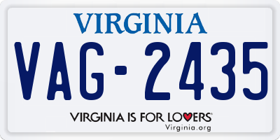 VA license plate VAG2435