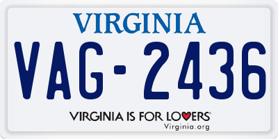 VA license plate VAG2436