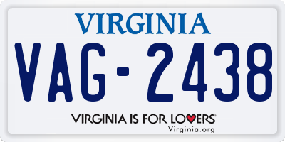 VA license plate VAG2438
