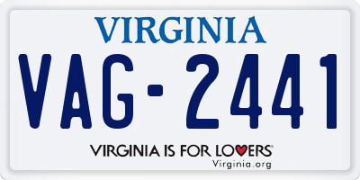 VA license plate VAG2441