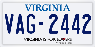 VA license plate VAG2442